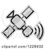 Clipart Of A Silver Satellite Icon Royalty Free Vector Illustration by Lal Perera