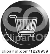 Round Black And Silver Shopping Cart Icon