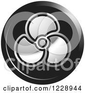 Poster, Art Print Of Round Black And Silver Propeller Or Fan Icon