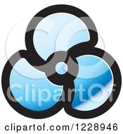 Clipart Of A Blue Propeller Or Fan Icon Royalty Free Vector Illustration by Lal Perera