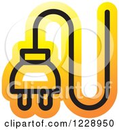 Clipart Of A Yellow And Orange Electrical Plug Icon Royalty Free Vector Illustration