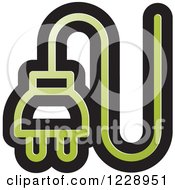 Clipart Of A Green Electrical Plug Icon Royalty Free Vector Illustration