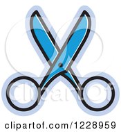 Clipart Of A Blue Scissors Icon Royalty Free Vector Illustration by Lal Perera