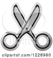 Clipart Of A Silver Scissors Icon Royalty Free Vector Illustration by Lal Perera
