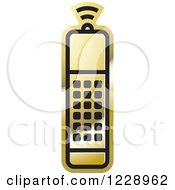 Clipart Of A Gold Remote Control Icon Royalty Free Vector Illustration