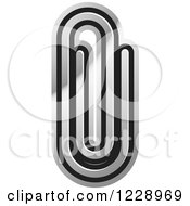 Clipart Of A Silver Paperclip Attachment Icon Royalty Free Vector Illustration