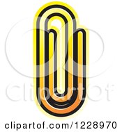 Clipart Of A Yellow And Orange Paperclip Attachment Icon Royalty Free Vector Illustration by Lal Perera