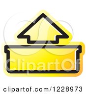 Poster, Art Print Of Yellow Out Or Upload Arrow Icon