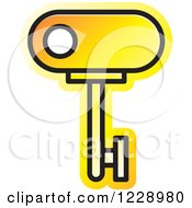 Clipart Of A Yellow And Orange Key Icon Royalty Free Vector Illustration