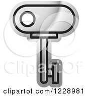 Clipart Of A Silver Key Icon Royalty Free Vector Illustration by Lal Perera