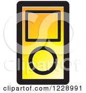 Clipart Of A Yellow And Orange Ipod Mp3 Music Player Icon Royalty Free Vector Illustration