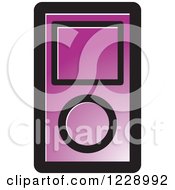 Clipart Of A Purple Ipod Mp3 Music Player Icon Royalty Free Vector Illustration