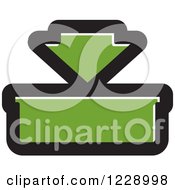 Clipart Of A Green In Or Download Icon Royalty Free Vector Illustration by Lal Perera