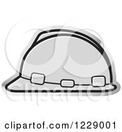 Clipart Of A Gray Hardhat Helmet Icon Royalty Free Vector Illustration