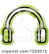 Clipart Of A Green Headphones Icon Royalty Free Vector Illustration by Lal Perera