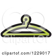 Clipart Of A Green Clothes Hanger Icon Royalty Free Vector Illustration by Lal Perera