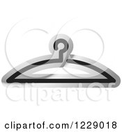 Clipart Of A Silver Clothes Hanger Icon Royalty Free Vector Illustration by Lal Perera