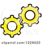 Poster, Art Print Of Yellow Gear Cog Icon