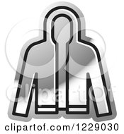 Clipart Of A Silver Jacket Icon Royalty Free Vector Illustration