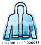Clipart Of A Blue Jacket Icon Royalty Free Vector Illustration