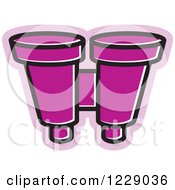 Clipart Of A Purple Binoculars Icon Royalty Free Vector Illustration