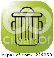 Clipart Of A Green And Black Trash Can Icon Royalty Free Vector Illustration by Lal Perera