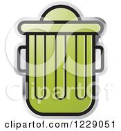 Clipart Of A Green Trash Can Icon Royalty Free Vector Illustration