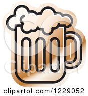 Clipart Of A Brown Beer Icon Royalty Free Vector Illustration by Lal Perera