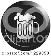 Clipart Of A Round Black And Silver Beer Icon Royalty Free Vector Illustration by Lal Perera