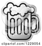 Clipart Of A Silver Beer Icon Royalty Free Vector Illustration