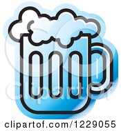 Clipart Of A Blue Beer Icon Royalty Free Vector Illustration by Lal Perera