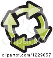 Poster, Art Print Of Circle Of Green Recycle Arrows Icon