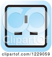 Clipart Of A Blue Electrical Socket Icon Royalty Free Vector Illustration
