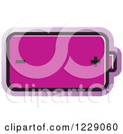 Clipart Of A Purple Battery Icon Royalty Free Vector Illustration