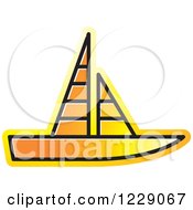 Poster, Art Print Of Yellow And Orange Sailboat Icon