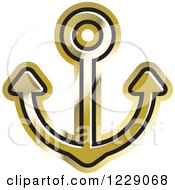 Clipart Of A Golden Nautical Anchor Icon Royalty Free Vector Illustration by Lal Perera