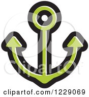Clipart Of A Green Nautical Anchor Icon Royalty Free Vector Illustration by Lal Perera