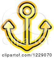 Clipart Of A Yellow Nautical Anchor Icon Royalty Free Vector Illustration by Lal Perera