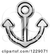 Poster, Art Print Of Silver Nautical Anchor Icon