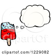 Clipart Of A Thinking Popsicle Royalty Free Vector Illustration by lineartestpilot