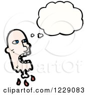Clipart Of A Thinking Decapitated Head Royalty Free Vector Illustration by lineartestpilot