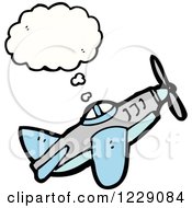 Clipart Of A Thinking Plane Royalty Free Vector Illustration by lineartestpilot