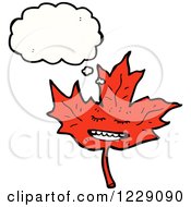 Poster, Art Print Of Thinking Red Leaf