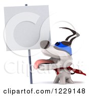 Clipart Of A 3d Super Jack Russell Terrier Dog Looking Up At A Sign Royalty Free Illustration