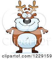 Clipart Of A Happy Chubby Caribou Reindeer Royalty Free Vector Illustration