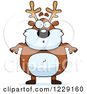 Clipart Of A Surprised Chubby Caribou Reindeer Royalty Free Vector Illustration by Cory Thoman