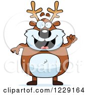 Poster, Art Print Of Friendly Chubby Caribou Reindeer Waving