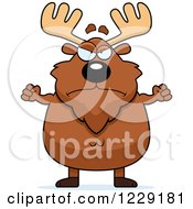 Poster, Art Print Of Mad Chubby Moose With Fisted Hands