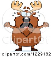 Clipart Of A Scared Chubby Moose Royalty Free Vector Illustration by Cory Thoman