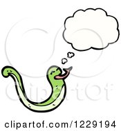 Clipart Of A Thinking Snake Royalty Free Vector Illustration